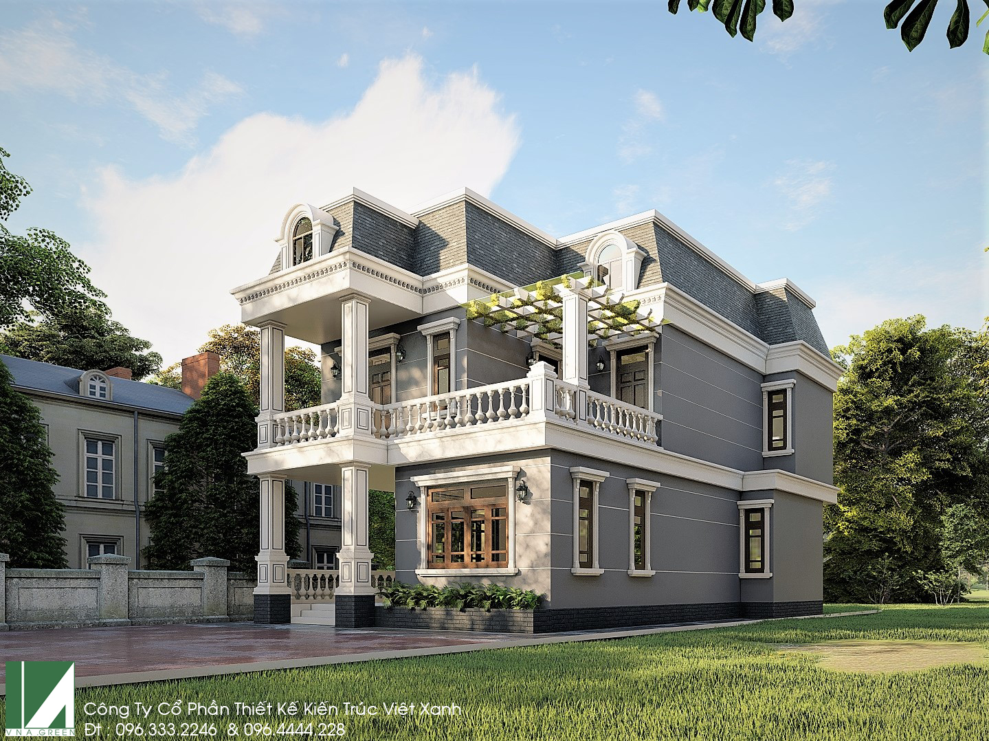 Biệt thự 2 tầng kiểu kiến trúc Châu Âu